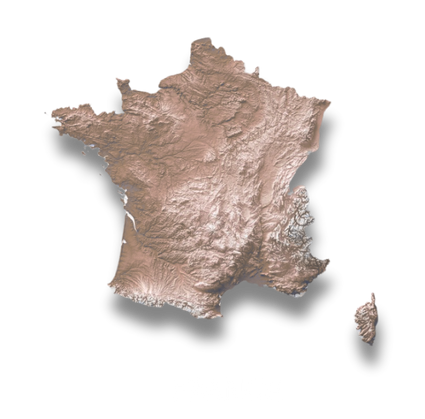 Map of France with text